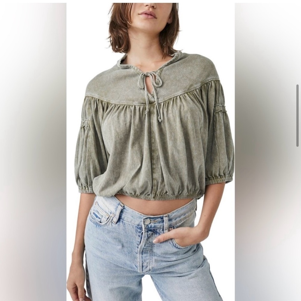 Free People No Good Alone Tee in Willow